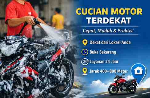 Cucian Motor Terdekat 24 Jam Tanpa Perlu Antre