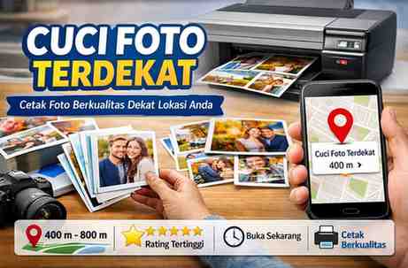 Cuci Foto Terdekat dalam Jarak 400M, 800M, 1,6KM - 8,1KM