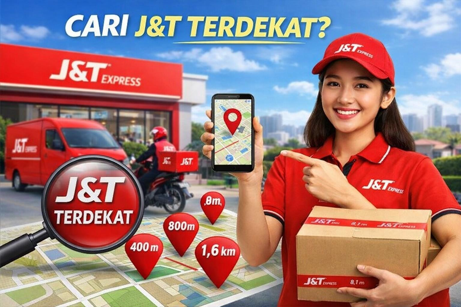 J&T Terdekat dalam Jarak 400M, 800M, 1,6KM - 8,1KM
