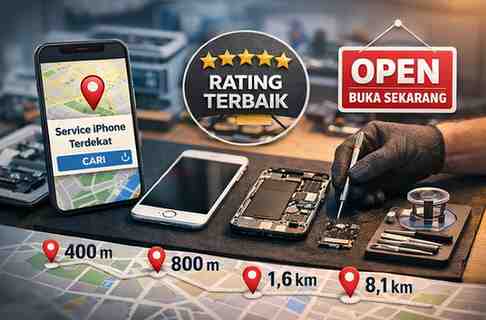 Service iPhone Terdekat dalam Jarak 400M, 800M, 1,6- 8,1 KM