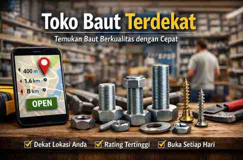 Toko Baut Terdekat dalam Jarak 400m, 800m - 1,6 km