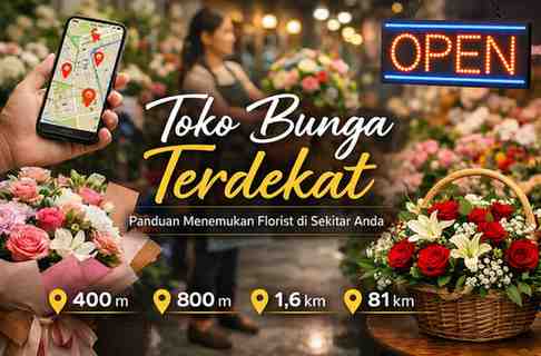 Toko Bunga Terdekat dalam Jarak 400M, 800M, 1,6KM - 8,1KM