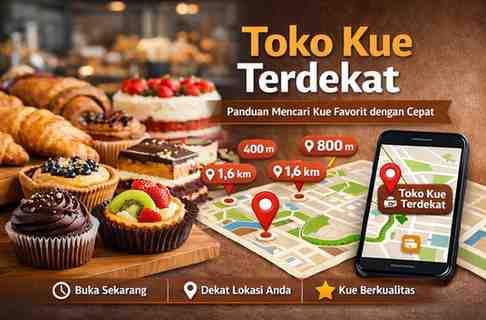 Toko Kue Terdekat dalam Jarak 400M, 800M, 1,6KM - 8,1KM