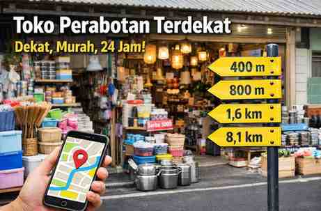 Toko Perabotan Terdekat dalam Jarak 400M, 800M, 1,6KM - 8,1KM